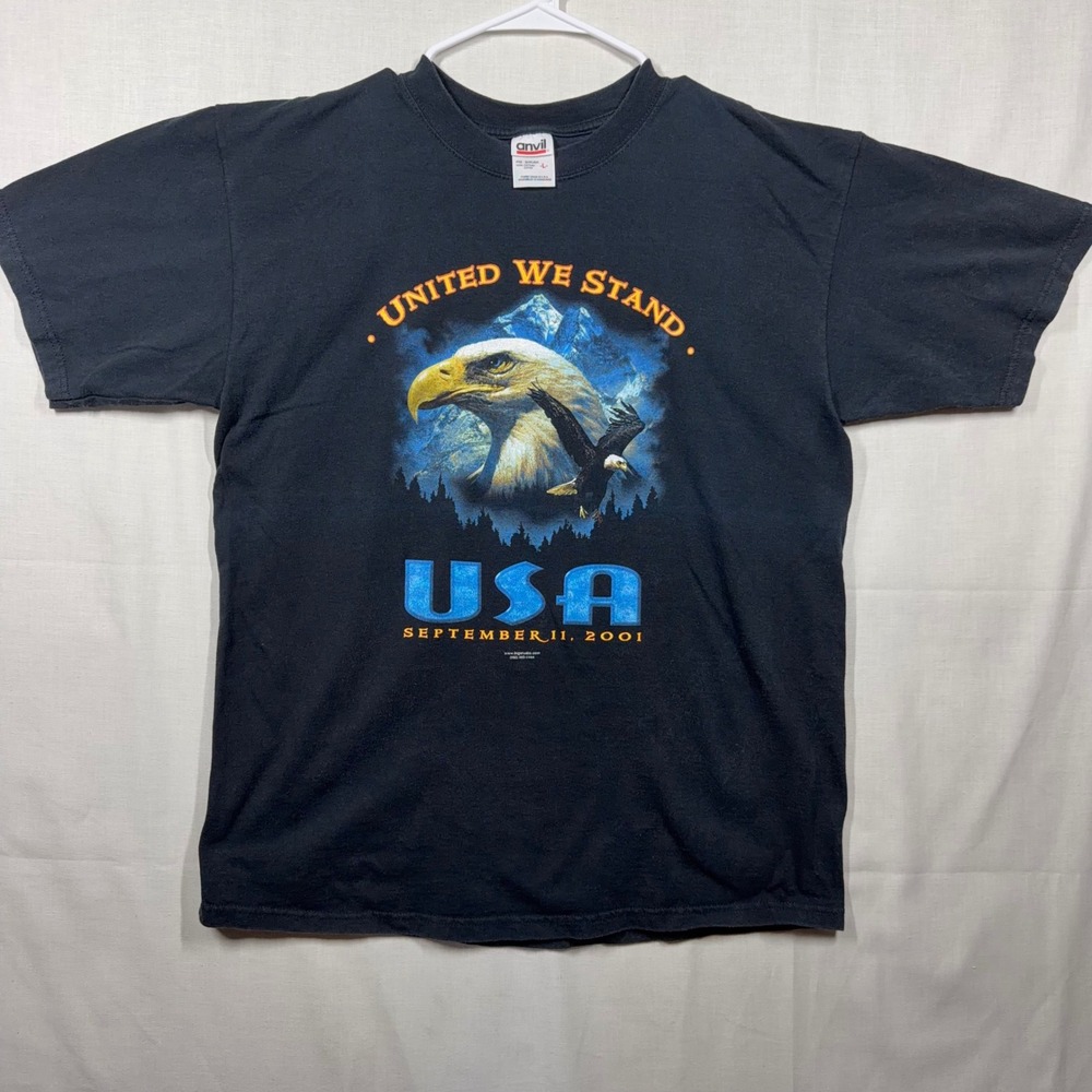 Vintage United We Stand USA 9/11 Shirt Mens Large Eagle Y2K Graphic Collectable
